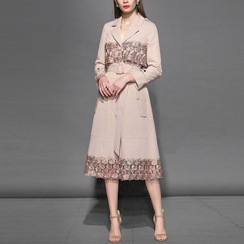 2018秋款品牌风衣长袖_2018秋冬风衣外套连衣裙品牌折扣女装